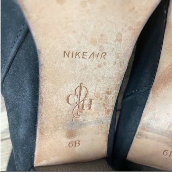 COLE HAAN X NIKE AIR Nola Slouch Knee Black Leather Heeled Boots Women’s Size 6 - Picture 3 of 8